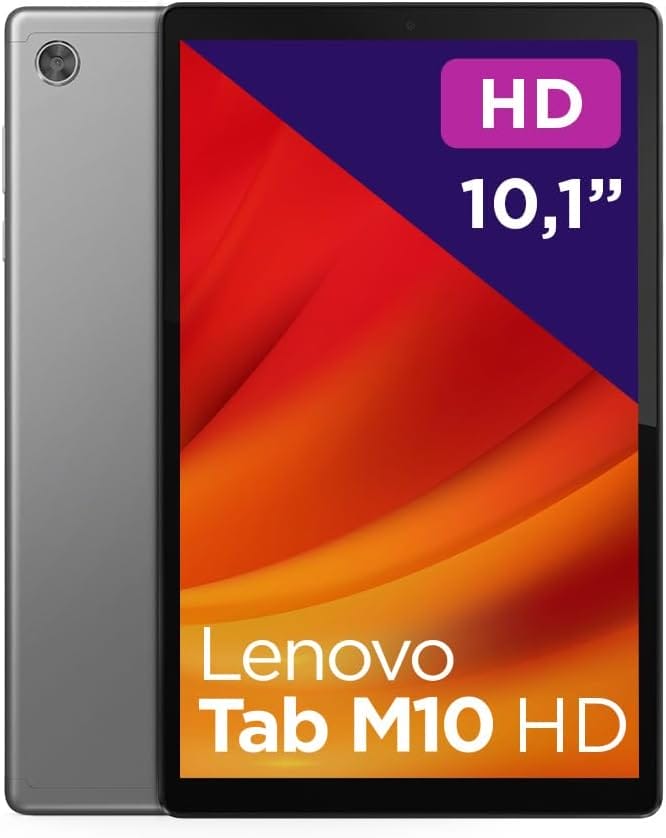 Lenovo Tab M10 HD (2nd Gen) - Tablet Touchscreen 10.1 inch (MediaTek Helio P22T Processor, 8 Cores, 4GB RAM, 64GB (eMCP4x, eMMC), Android 11, WiFi + Bluetooth) - Dark Grey