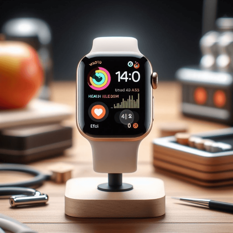 Apple Watch 9 on a Table with Health App