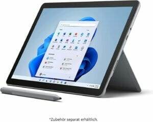 Ein Microsoft Surface Tablet mit einem Stift darauf.