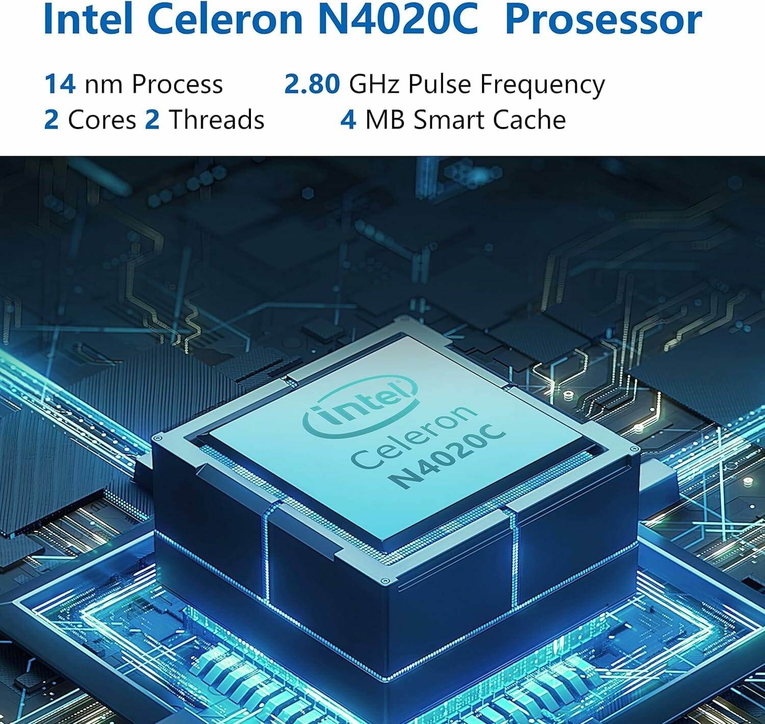 Intel Celeron N4 DCC-Prozessor.