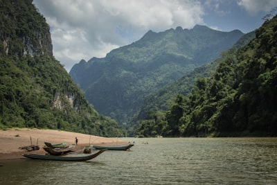 Canoes on a beach